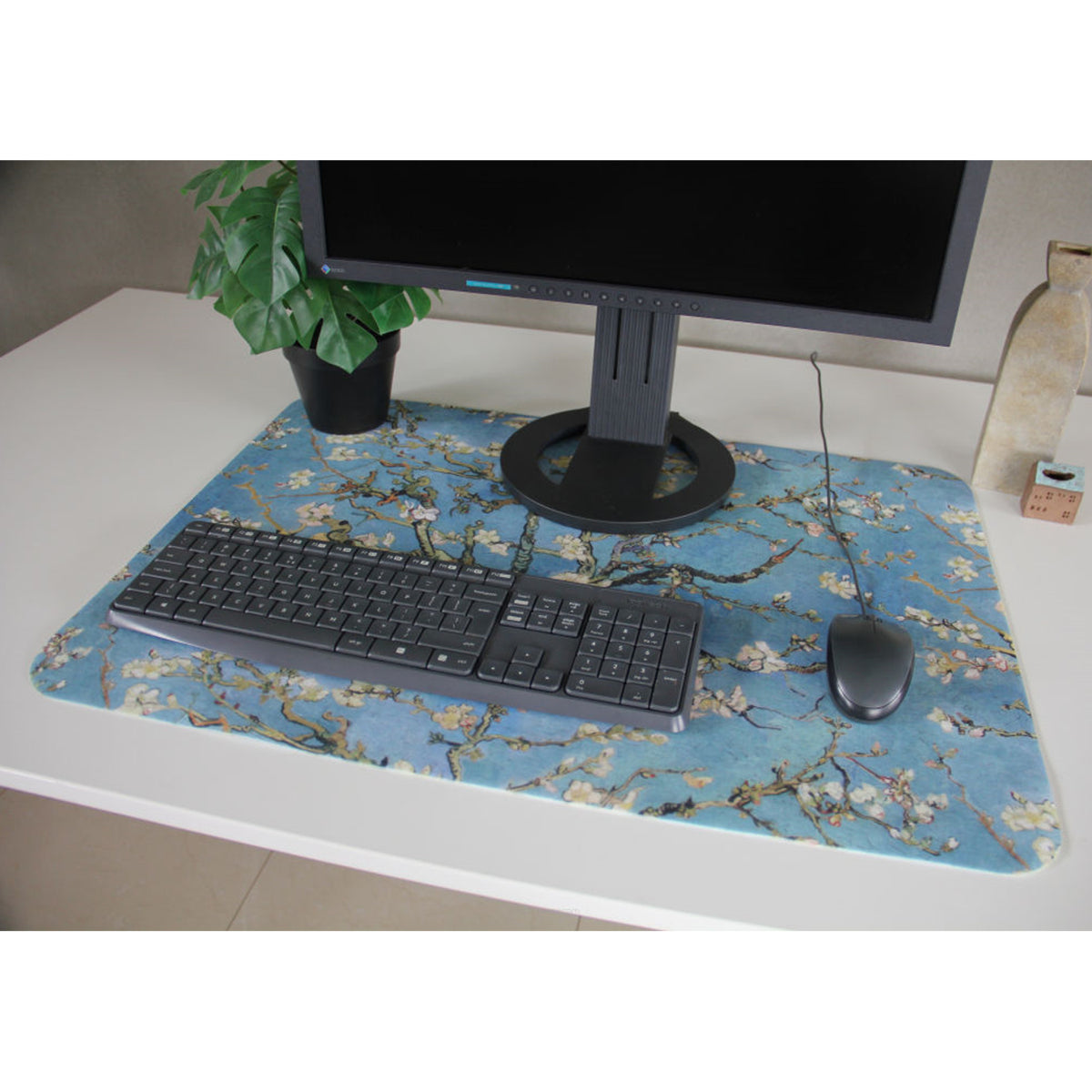 MTINRNI Alfombrilla De Escritorio De Fieltro – Tapete Grande 100x40cm Antideslizante Y Portátil Para Oficina, Juegos Y Hogar