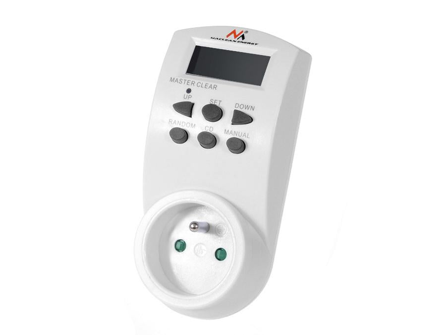 Enchufe temporizador de toma eléctrica digital para interiores con  interruptor de encendido/apagado de retardo de cuenta regresiva,  programable de 7