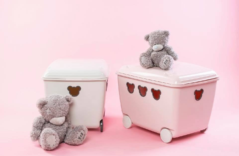 Big Storage Box Container Toys Wheels 55L Teddy Bear Doll Children Room
