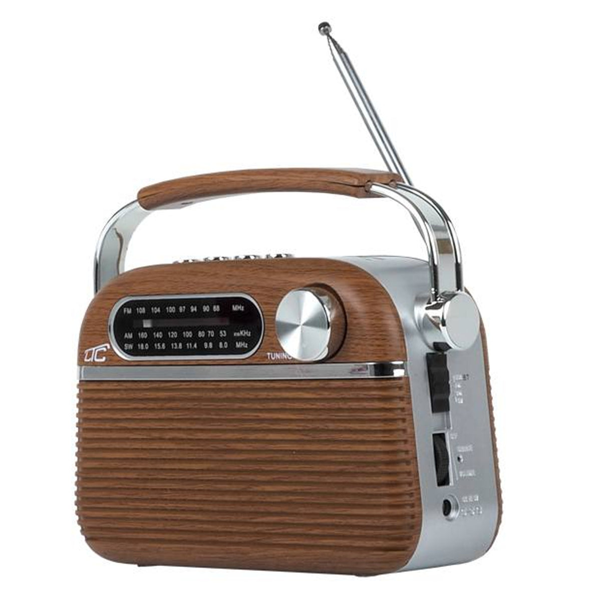  Radios portátiles AM FM, radios con batería recargable  (reproducción de 7 horas), enchufe de alimentación de CA y DC-5V en, radio  vintage o de emergencia