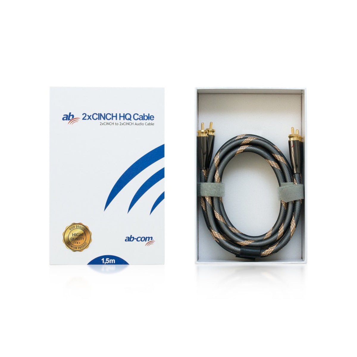 15m 3.5mm Jack to 2 x RCA Cable - Premium Quality / 24k Gold