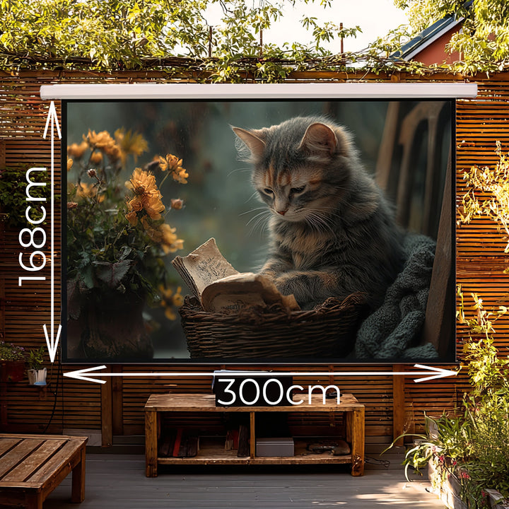 Maclean Electric Projection Screen, Wall-Mount with Remote Control, 135", 300x168cm, 16:9, MC-561
