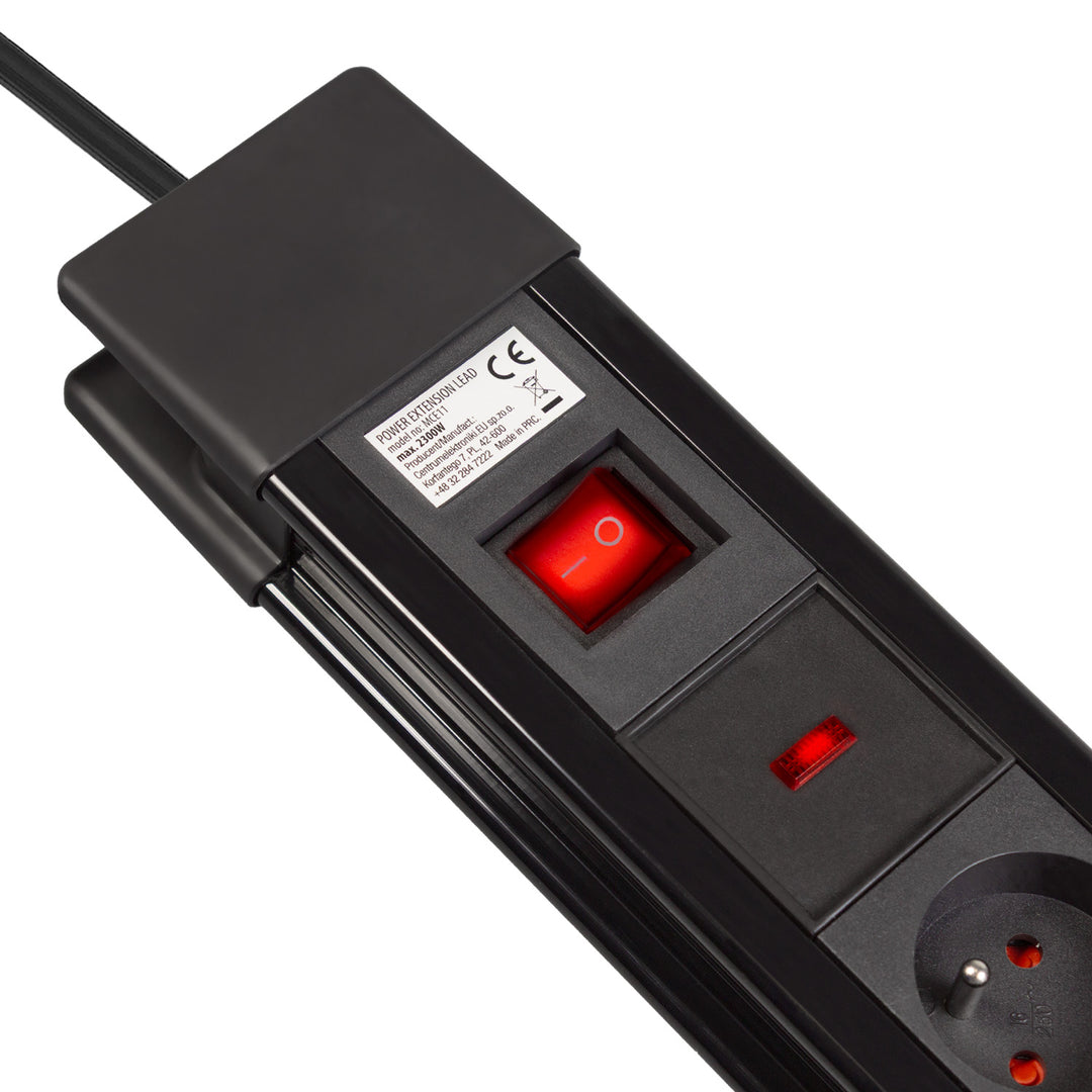 Power strip 8 outlets illuminated switch protection for children