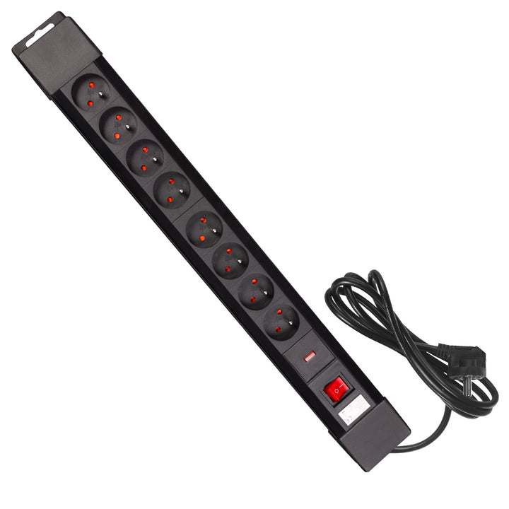 Power strip 8 outlets illuminated switch protection for children