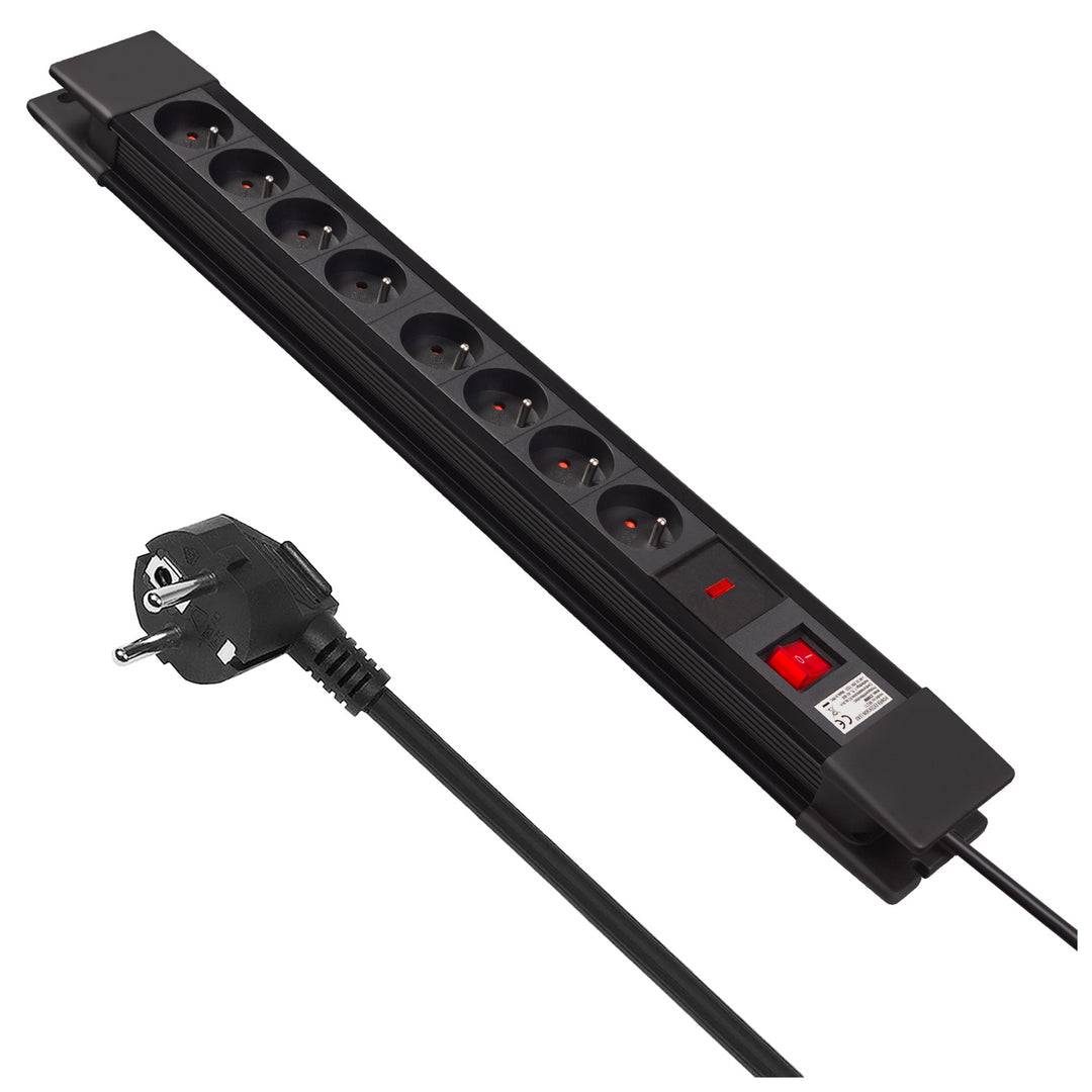Power strip 8 outlets illuminated switch protection for children