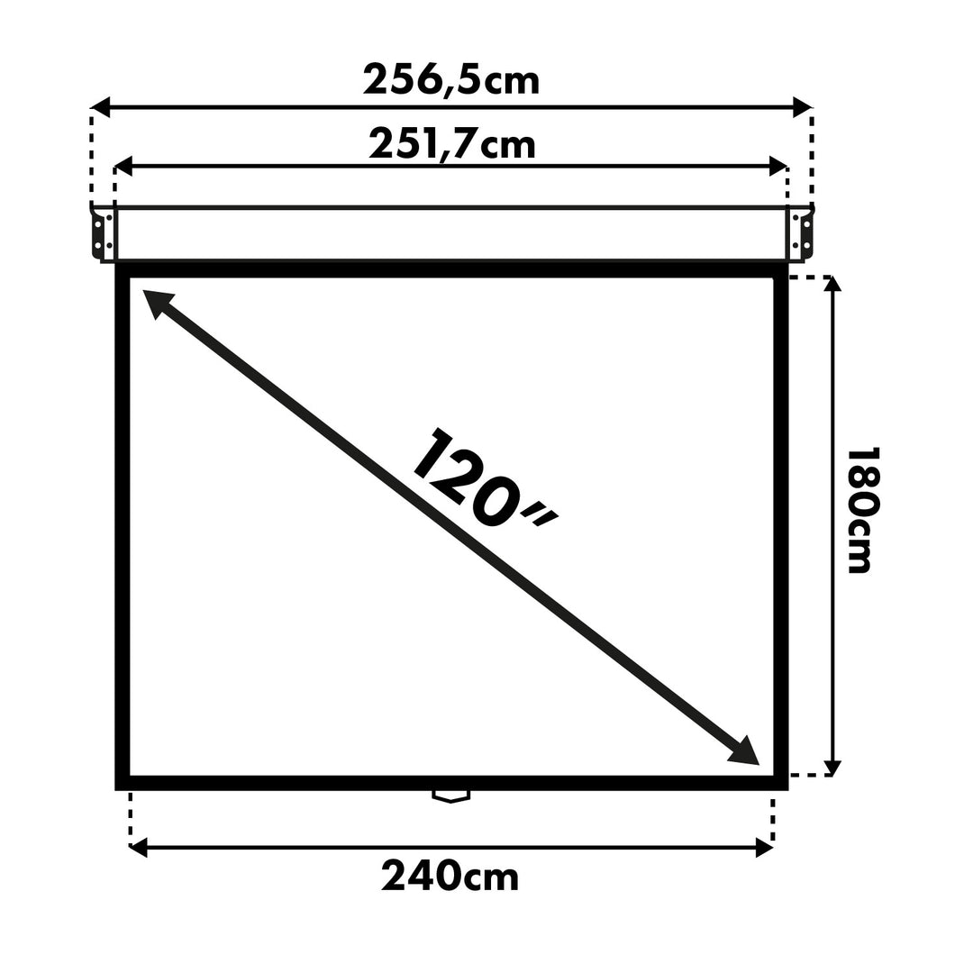 Maclean MC-591 Home Cinema Set Screen 240x180cm + Projector Mount Rollo Full HD 3D 4K