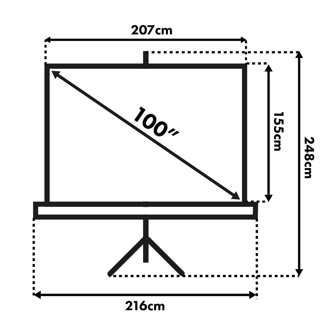 Maclean projection screen, diagonal 100 inches, 200x150 cm, on a stand, 4:3 format, MC-595