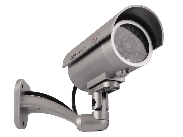 IR LED Dummy Camera Veiligheid Nep Zilver Realistische Muur Mount Indoor Outdoor ABS