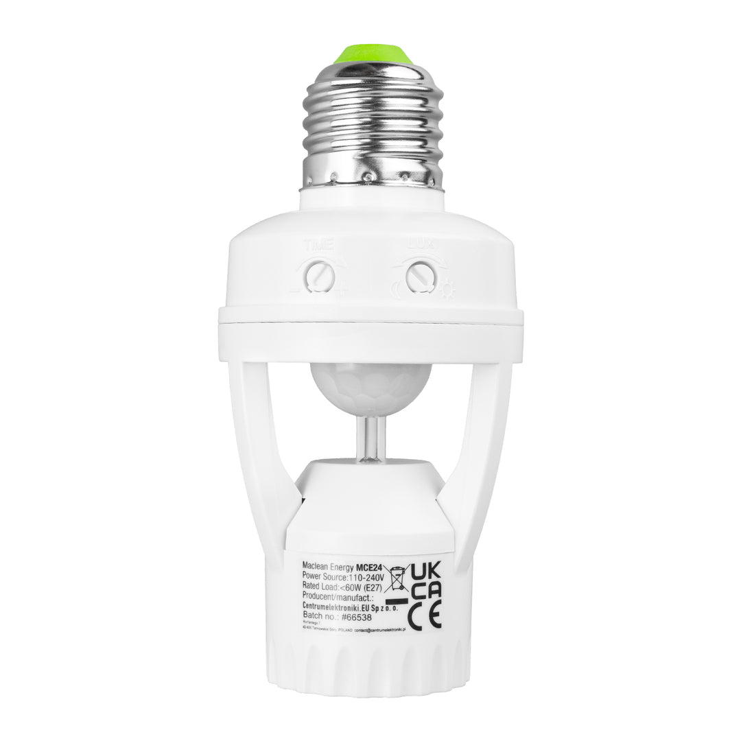 PIR Infrared Motion Sensor Detector Lamp Bulb Holder E27 LED Light Socket Switch MCE24