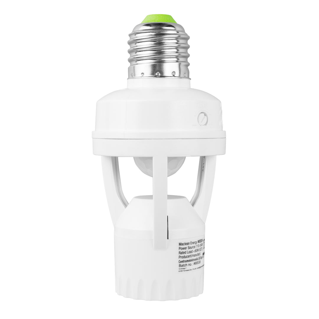 PIR Infrared Motion Sensor Detector Lamp Bulb Holder E27 LED Light Socket Switch MCE24