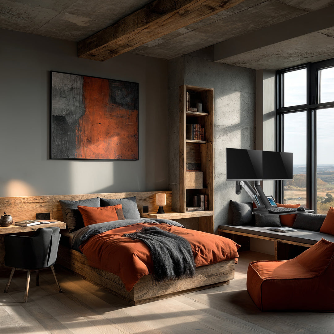 Maclean MC-633 Soporte para monitor Montaje en pared Estante para teclado Estación de trabajo con soporte para sentarse VESA 17" - 32"