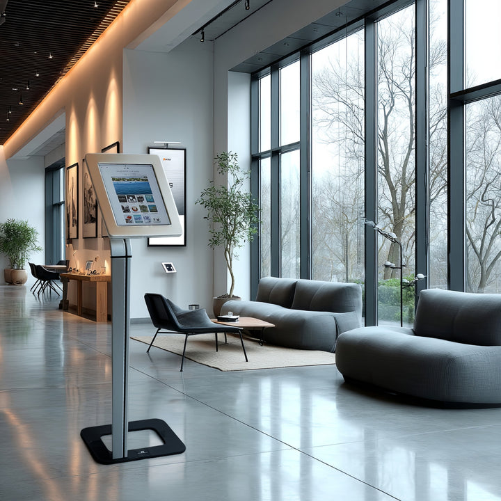 Maclean MC-645 Anti Theft Floor Tablet Stand Secure Lock Universal Display VESA iPad Samsung Galaxy