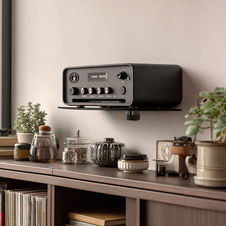 Maclean MC-663 Wandregal 1-Fach Glasregal 8kg Wandhalterung für DVD Player Spielconsolen HiFi Halterung Hängeregal