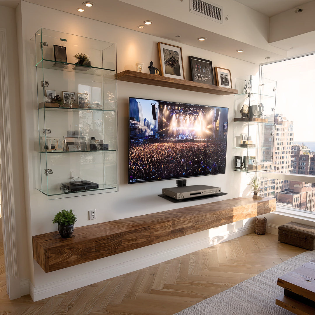 Maclean MC-663 Wandregal 1-Fach Glasregal 8kg Wandhalterung für DVD Player Spielconsolen HiFi Halterung Hängeregal