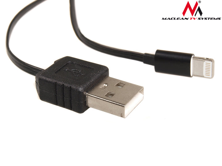 Maclean MCTV-731 USB-lightning 8P black retractable cable