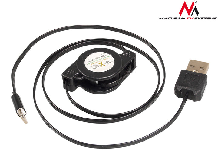 Maclean MCTV-731 USB-lightning 8P black retractable cable
