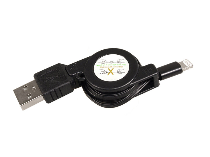 Maclean MCTV-731 USB-lightning 8P black retractable cable