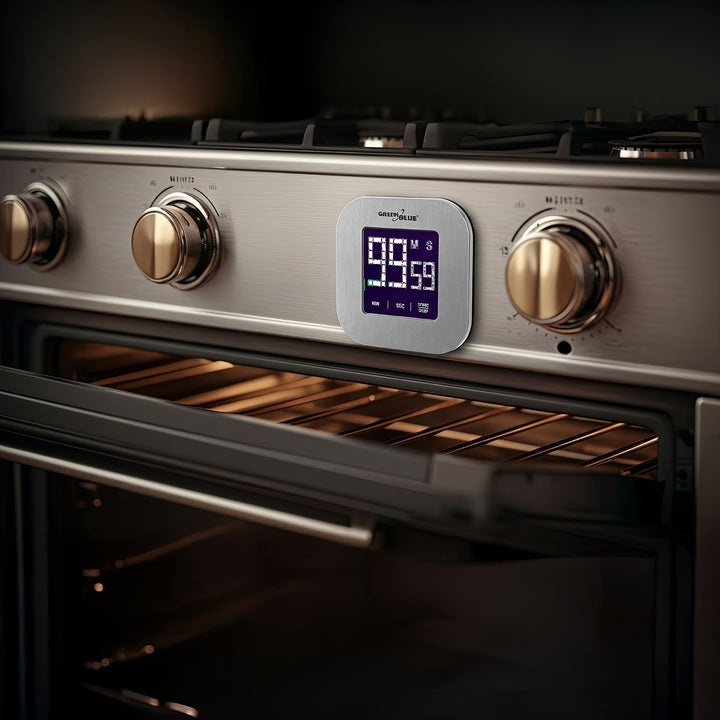 Digital Magnetic Timer- Silver Countdown Stopwatch Magnet Back Greenblue GB524