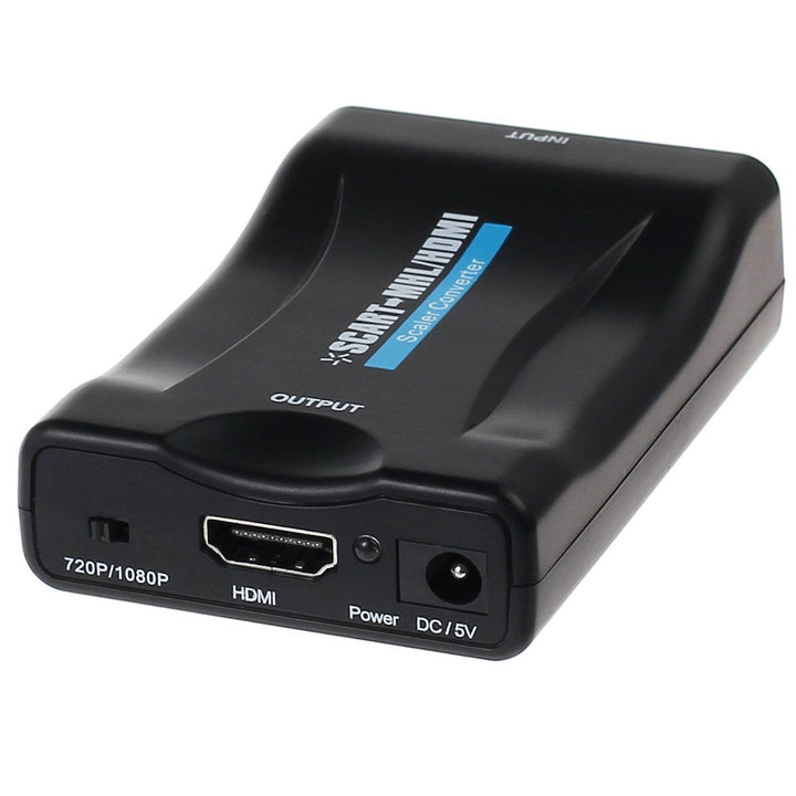 The SCART-to-HDMI converter is a universal converter that converts an analog SCART input to a digital HDMI output (up to 1080p at 60 Hz).