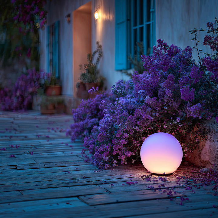 GreenBlue solar lamp, freestanding, garden, sphere 25x25x58cm, RGB LED, GB165