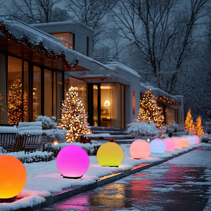 GreenBlue solar lamp, freestanding, garden, sphere 25x25x58cm, RGB LED, GB165