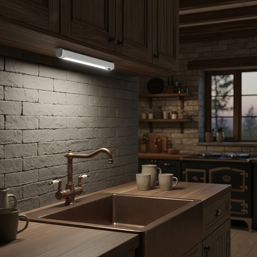 Maclean Energy MCE166 Under Shelf LED Light with PIR Motion Sensor Battery Powered Wireless