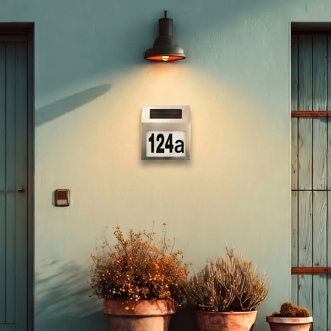 Maclean MCE172 Solar LED Lamp Light Door House Number Waterproof Saving Energy Stainless Steel