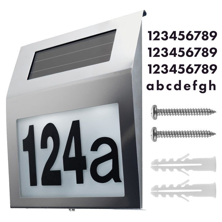 Maclean MCE172 Solar LED Lamp Light Door House Number Waterproof Saving Energy Stainless Steel