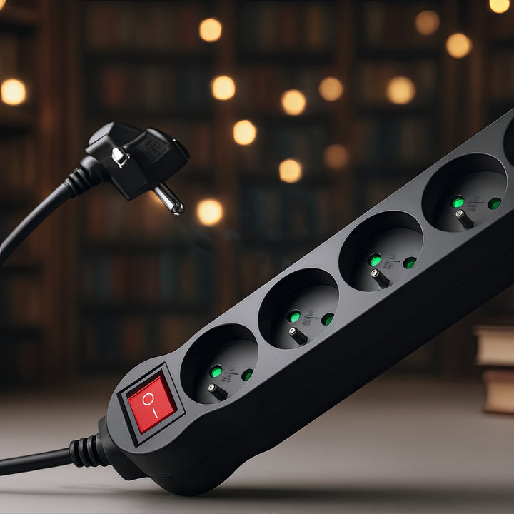 Maclean Energy MCE183 power strip 5 socket extension with switch