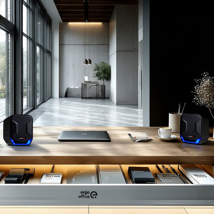 Audiocore AC865 Computer Speakers Stereo USB Notebook Laptop 3.5mm Jack LED Backlight 6W