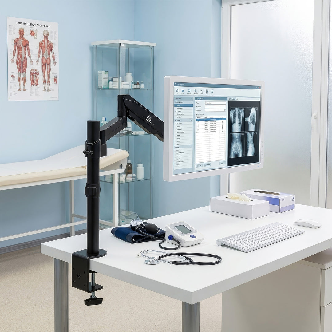 Maclean MC-775 Monitor TV Bracket Stand Desk Mount 17" - 32" Adjustable 8kg VESA Gas Spring