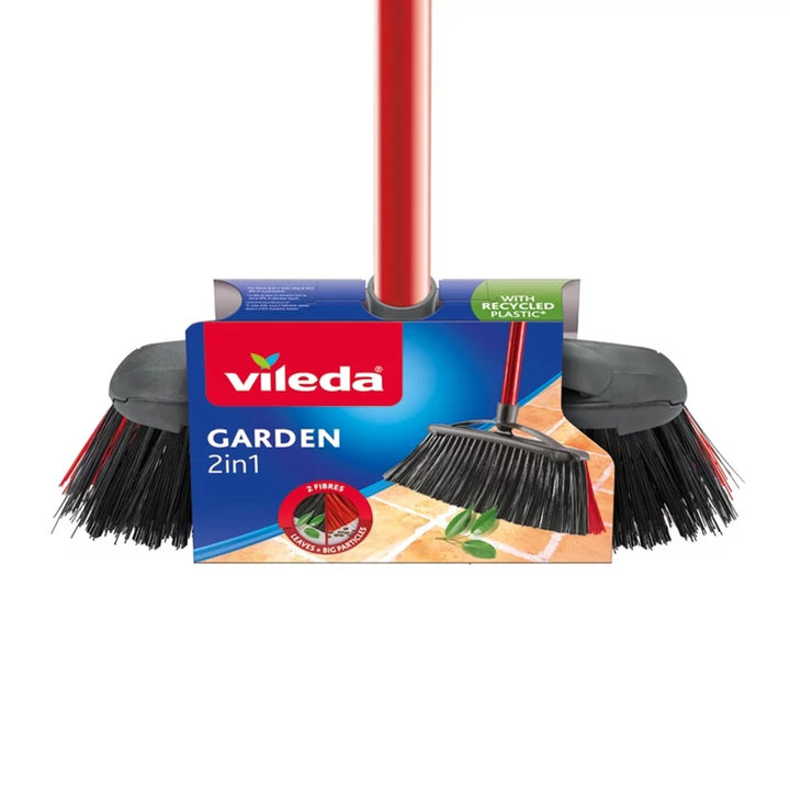Vileda cepillo escoba exterior con barra Jardín 2en1