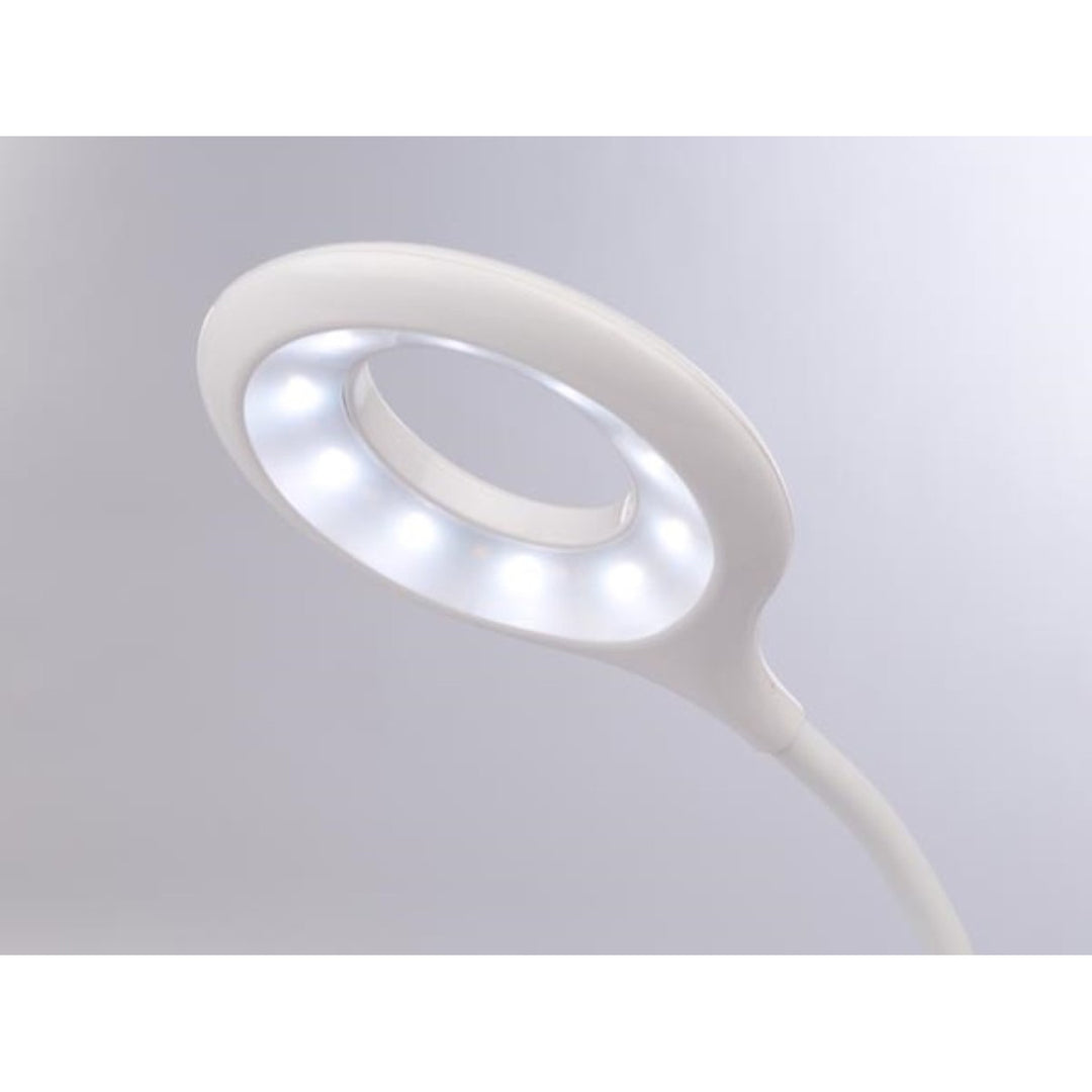 Velleman VTLLAMP15 white LED clip-on desk lamp with flexible arm