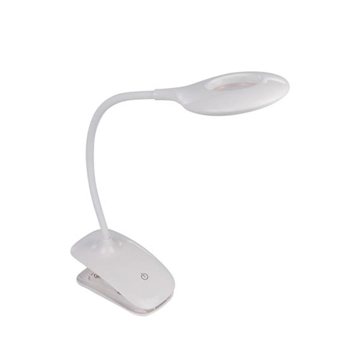 Velleman VTLLAMP15 white LED clip-on desk lamp with flexible arm