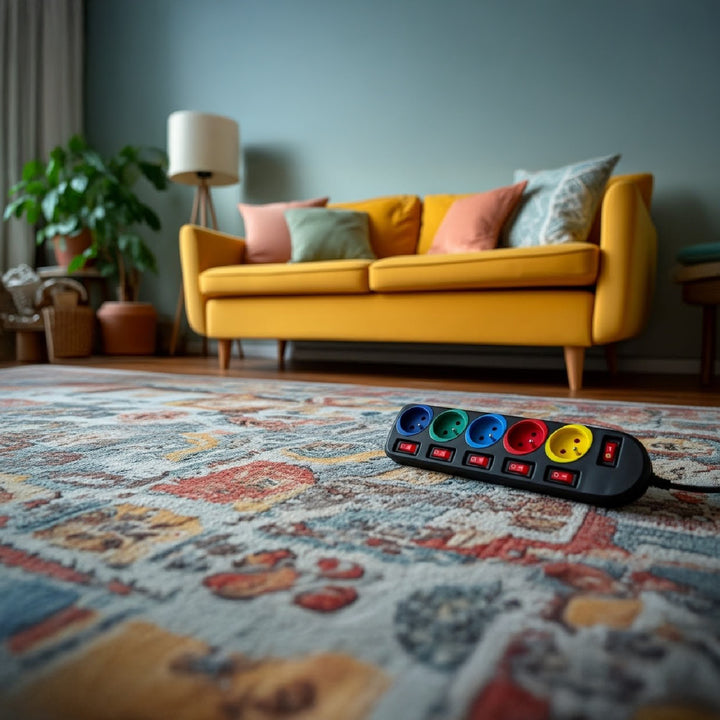 Maclean Energy MCE204M Power Strip Socket Extension Cord 5 Sockets with Switches 250VAC / 10A 1.5m Multi colour