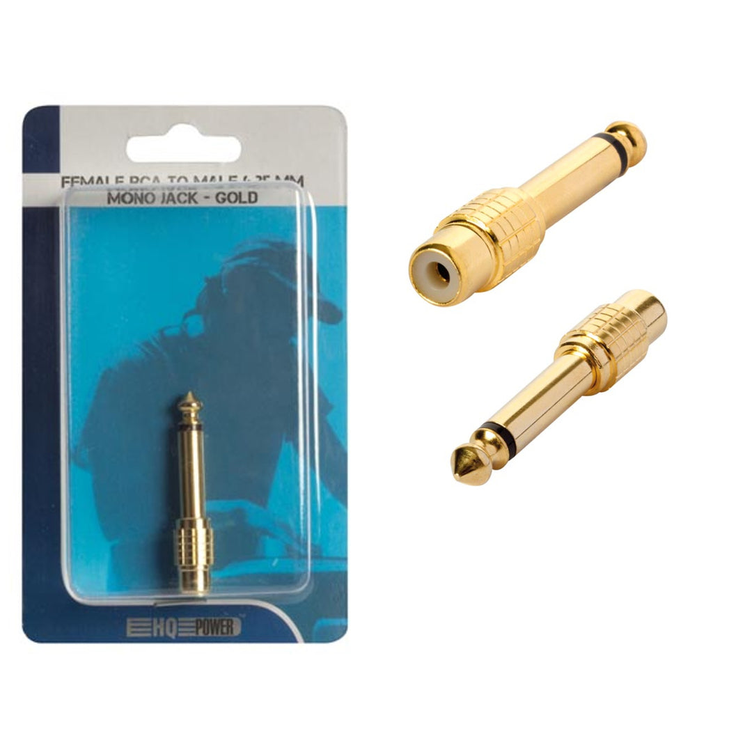 Female RCA Jack to 6.35mm gold-plated mono jack connector HQ-Power PCN022