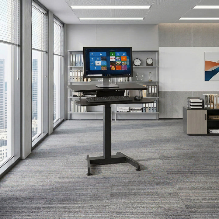 Maclean MC-835 Portable Desk Electric Height Adjustable 72 -122cm max. 37 kg Control Panel Sit Stand Work Station