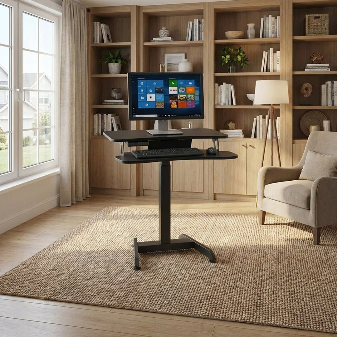 Maclean MC-835 Portable Desk Electric Height Adjustable 72 -122cm max. 37 kg Control Panel Sit Stand Work Station