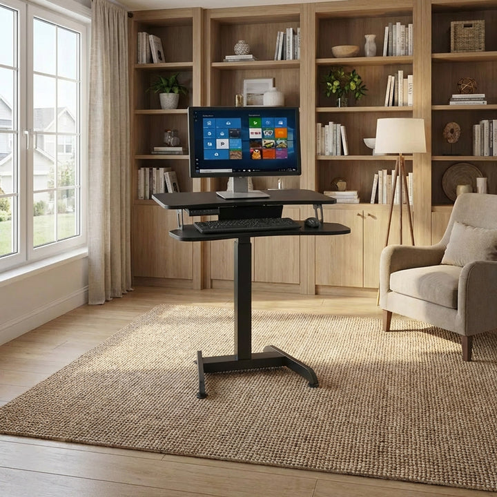 Maclean MC-835 Portable Desk Electric Height Adjustable 72 -122cm max. 37 kg Control Panel Sit Stand Work Station