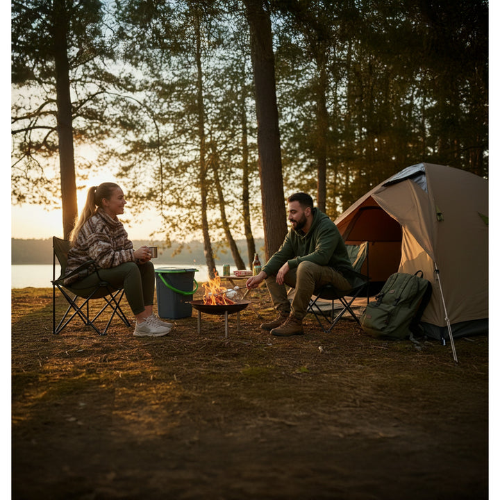 GreenBlue GB320BG Tourist Toilet Black and Green 19L Carrying Handle