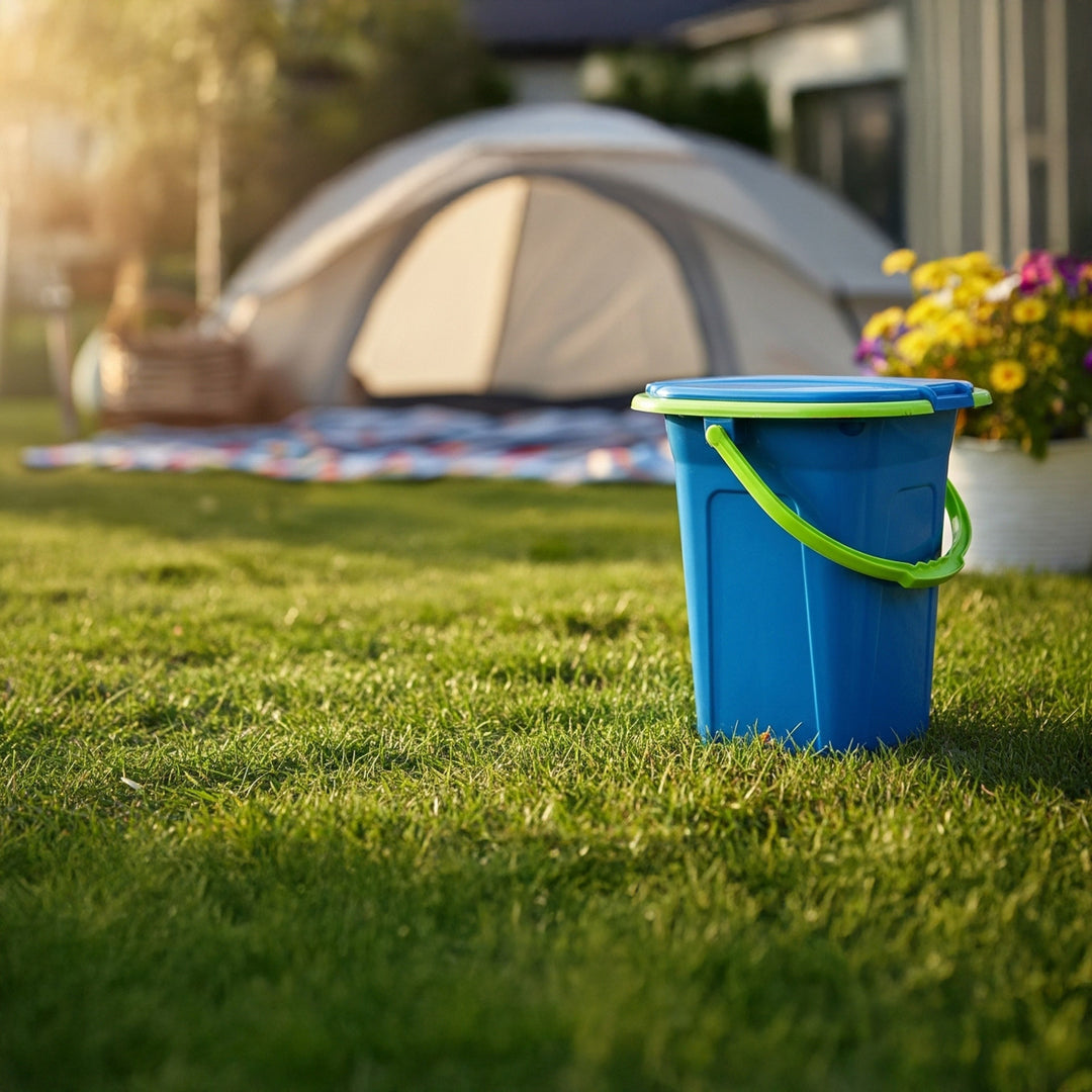 GreenBlue GB320BL Portable Travel Toilet Bucket Seat Camping Festival Handle Lid Durable Stable19L