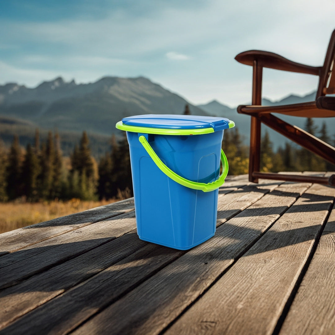 GreenBlue GB320BL Portable Travel Toilet Bucket Seat Camping Festival Handle Lid Durable Stable19L