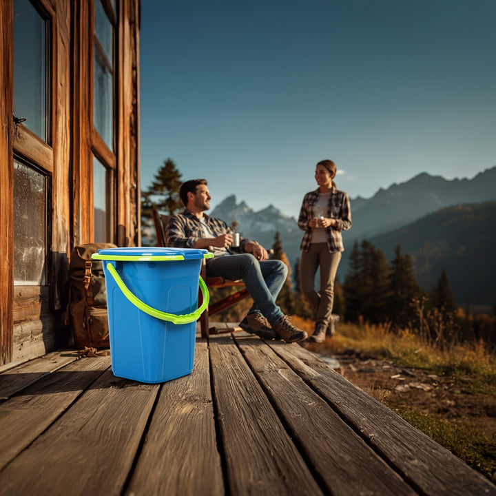 GreenBlue GB320BL Portable Travel Toilet Bucket Seat Camping Festival Handle Lid Durable Stable19L