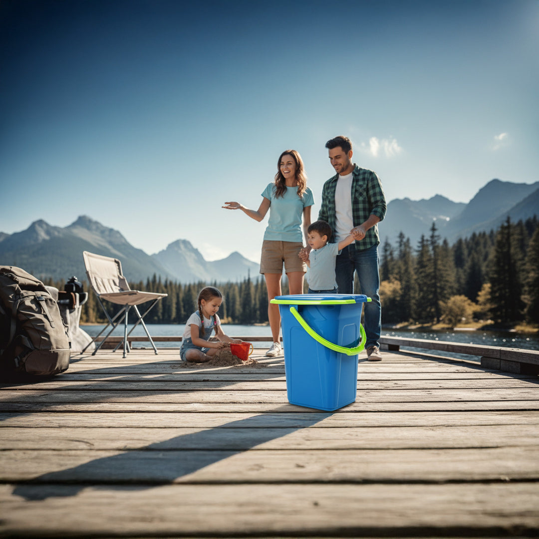 GreenBlue GB320BL Portable Travel Toilet Bucket Seat Camping Festival Handle Lid Durable Stable19L