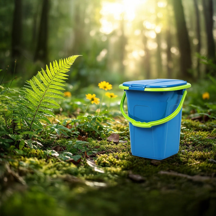 GreenBlue GB320BL Portable Travel Toilet Bucket Seat Camping Festival Handle Lid Durable Stable19L