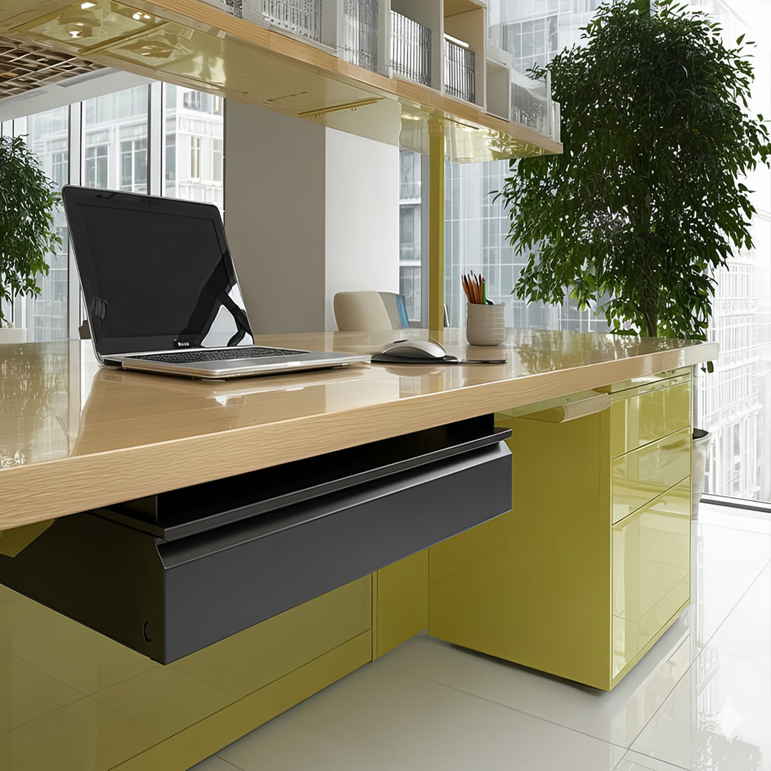 Maclean MC-875 Cassetto sotto scrivania in acciaio con ripiano fino a max. Cassetto pensile con base sotto il tavolo da 5 kg con organizer