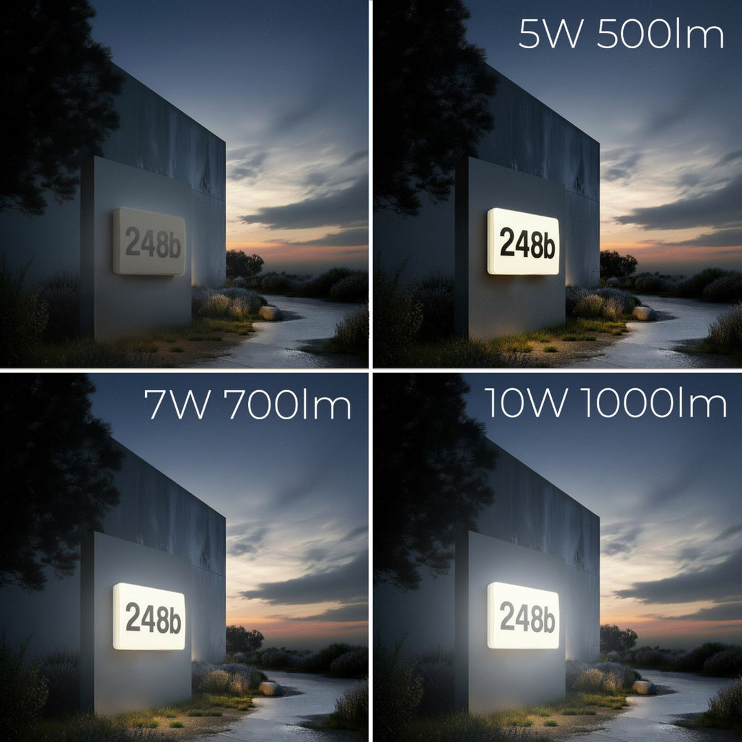 Maclean LED-Leuchte, Hausnummer, mit Dämmerungssensor, weiß, max. 10 W, IP65, neutralweiß (4000 K), max. 1000 lm, MCE292 W