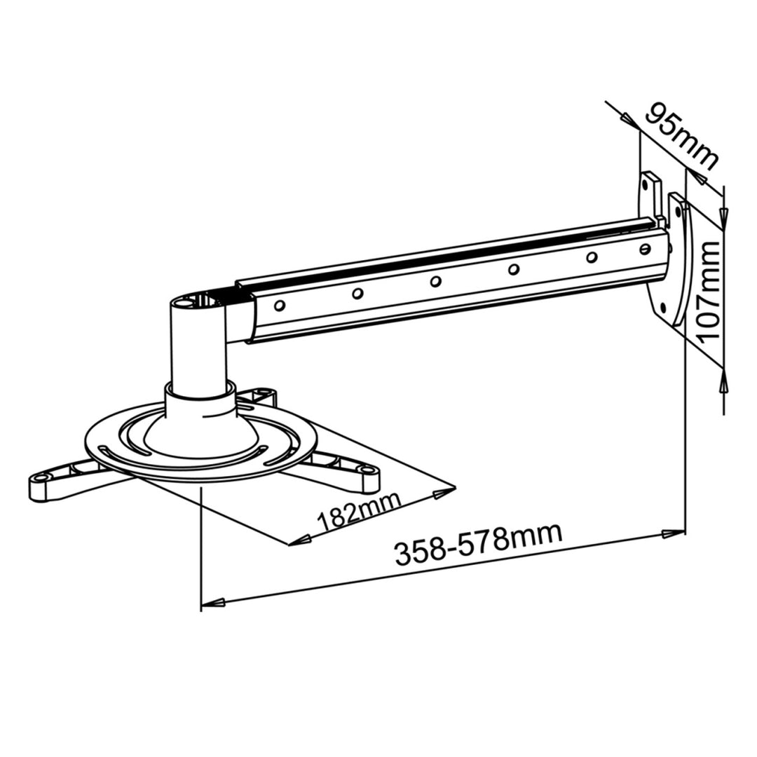 Soporte de pared universal para proyector Art P-103 36-58cm