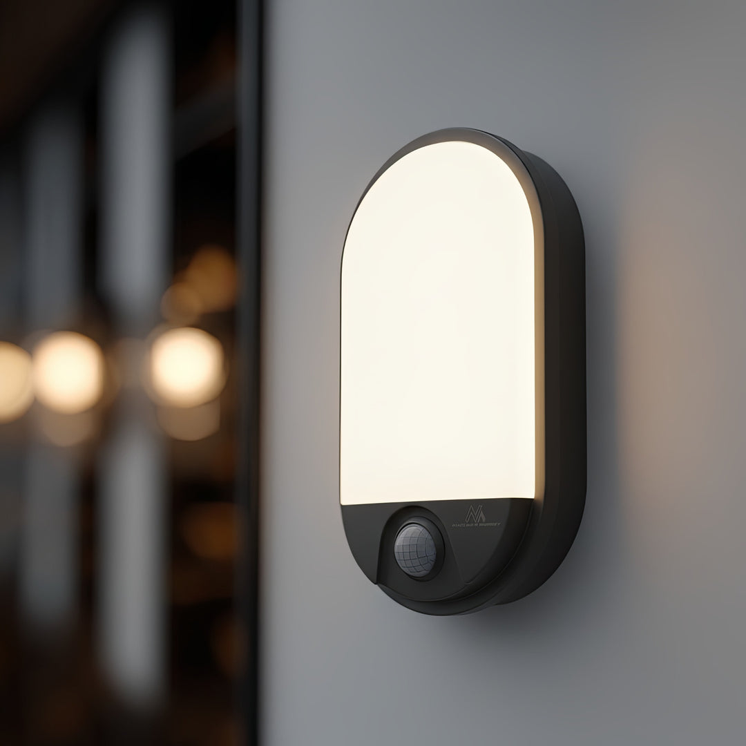 Maclean MCE340 LED-Lampe mit Infrarot-Bewegungssensor Wandleuchte Innen-/ Außenbeleuchtung 1100lm 15W IP54 Grau