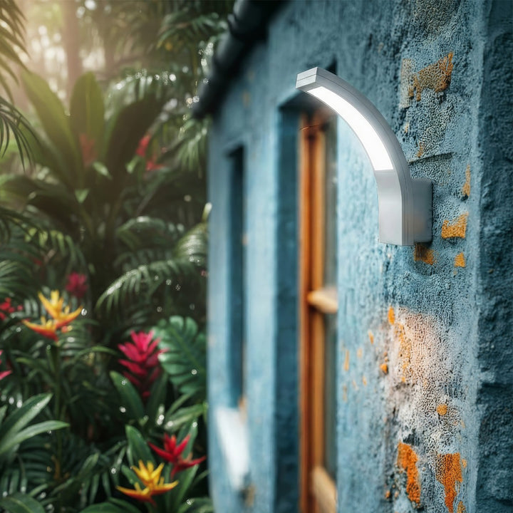 LED-Lampe Fassadenlampe Außenwandleuchte 10W 800lm IP54 4000K Neutralweiß (Silber)